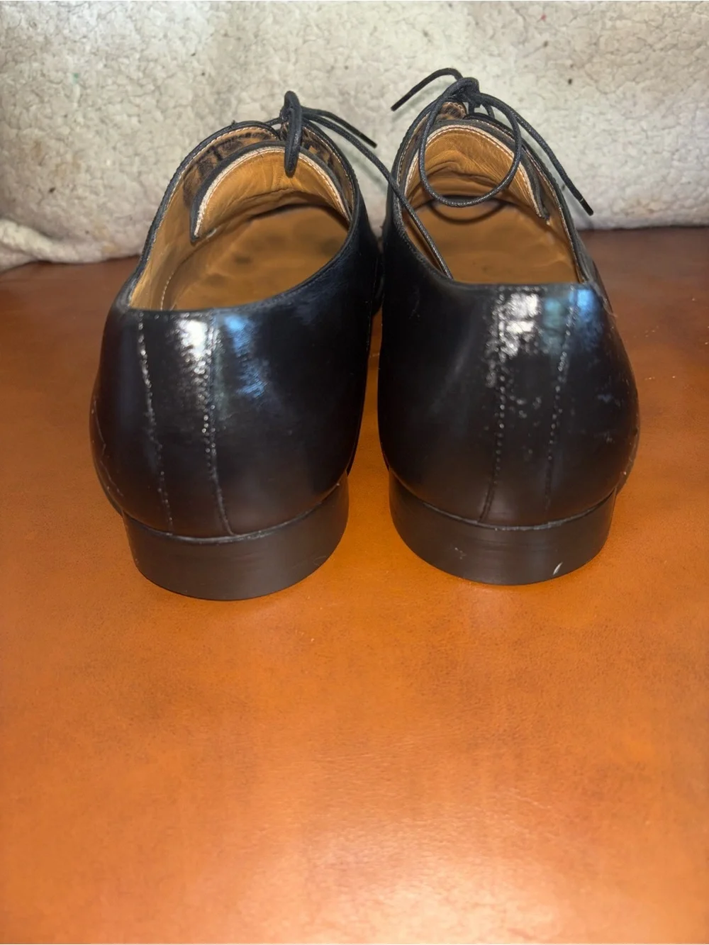 Santoni Black Leather Square Toe Derby Dress Shoes Men’s US 10 Made Italy